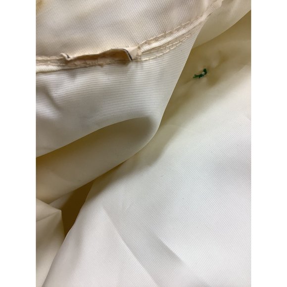 1970s Bridgerton Inspired Ivory and Floral Sleeveless Dress - Picture 13 of 16